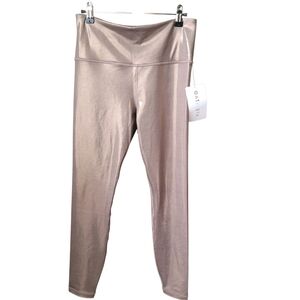 Athleta Elation Shine SHINY GLAM LEGGING Coffee House SOFT BROWN Neutral Minimal